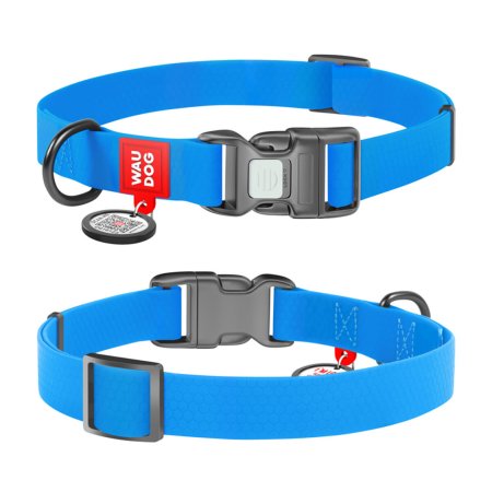 WAUDOG obojek voděodolný Collartex Plastic modrý QR (34-49cm/2,5cm)