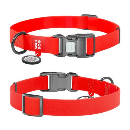WAUDOG obojek voděodolný Collartex Plastic červený QR (25-35cm/1,5cm)