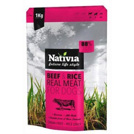 Nativia Real Meat beef & rice 8 kg (EXPIRACE 09/2026)