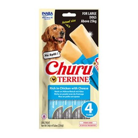 Churu Dog Terrine kuřecí se sýrem plemena L 4x54g