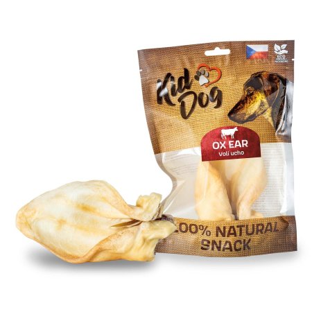 KIDDOG 100% Natural Snack OX - volí ucho prírodné 17 cm - 1 ks/bal