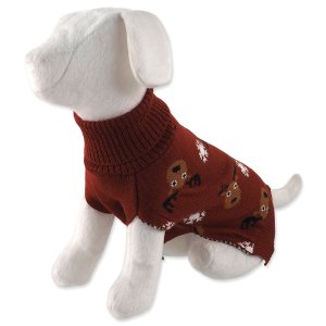 Svetr Dog Fantasy Winter Tale hnědý S
