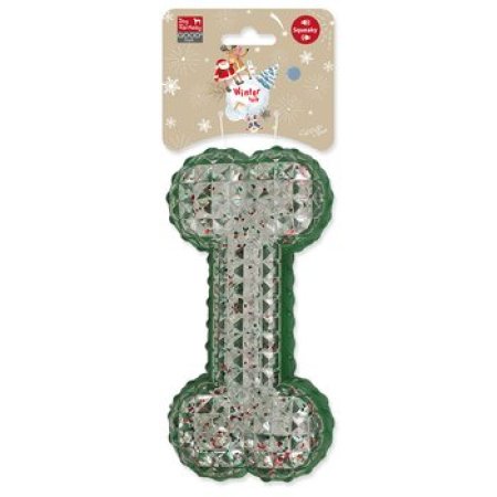 Hračka Dog Fantasy Winter Tale kost gumová pískací 15cm
