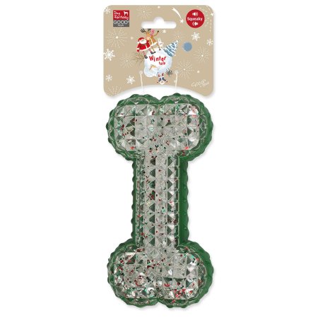 Hračka Dog Fantasy Winter Tale kost gumová pískací 15cm