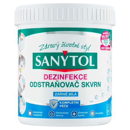 Sanytol dezinfekční odstraňovač skvrn zářivě bílá 450 g (EXPIRACE 09/2026)
