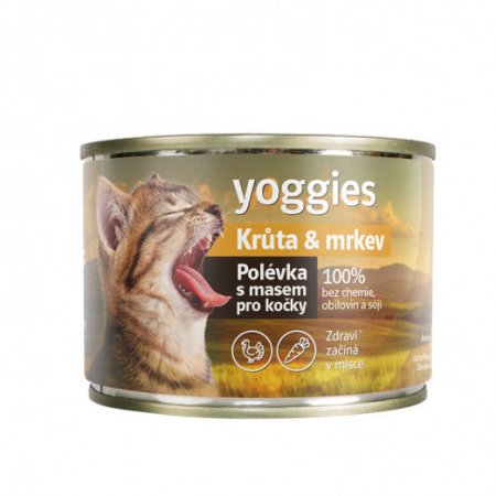 Yoggies Polievka pre mačky – Morka & mrkva 185 g (EXPIRÁCIA 06/2026)