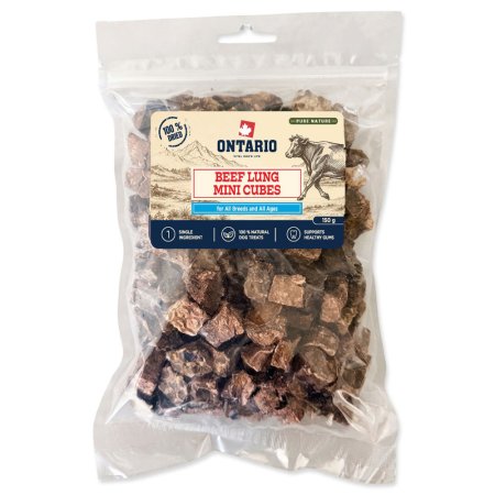 Pochoutka Ontario Pure Nature hovězí plicní mini kostky sušené 150g