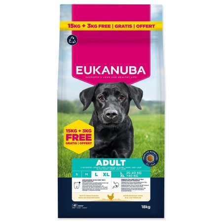 Krmivo Eukanuba Adult Large Breed Chicken 15+3kg