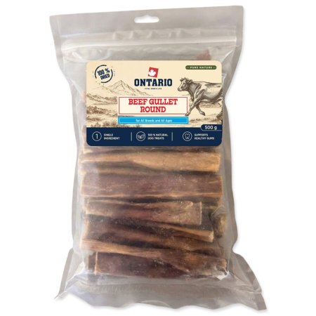 Pochoutka Ontario Pure Nature hovězí jícen kulatý sušený 500g