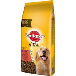 Pedigree granule M/L Adult hovězí se zeleninou 12 + 3 kg