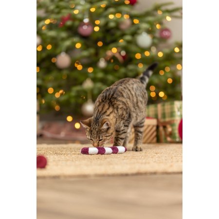 Xmas Candy Cane, vánoční hůlka, plyšová hračka s catnipem, 17,5 cm