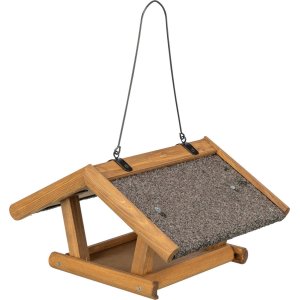 Krmítko pro ptáky, závěsné, 30 × 18 × 28 cm, borové dřevo, hnědá