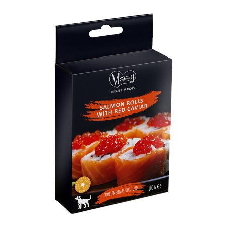 Mavsy Dog pamlsky Lososové rolky s kaviárem 100g