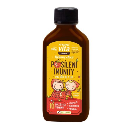 Vitar Maxi Vita Herbal Bylinný elixír Posil. imunity pre deti 220 ml (EXPIRÁCIA 04/2026)