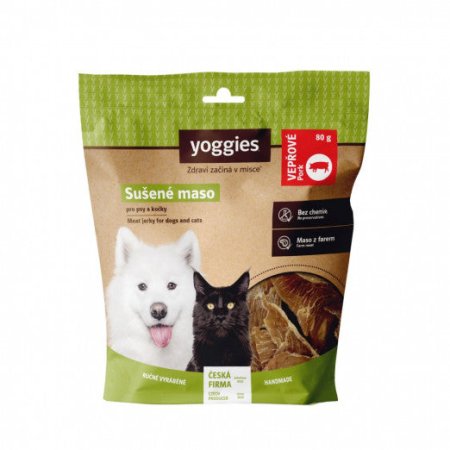 Yoggies Sušené bravčové mäso pre psov 80 g (EXPIRÁCIA 09/2026)