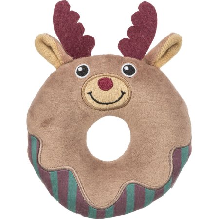 Xmas Moose Donut, vánoční plyšový kroužek-los, 14 cm
