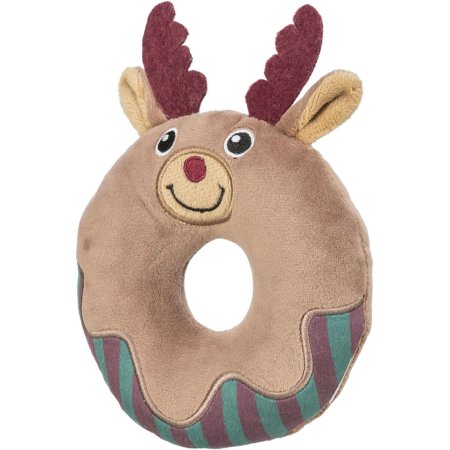 Xmas Moose Donut, vánoční plyšový kroužek-los, 14 cm