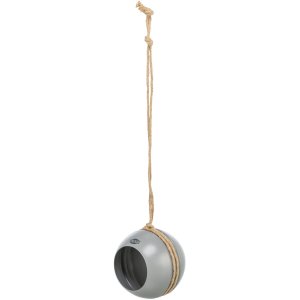 Venkovní krmítko Baňka k zavěšení, ø 12 cm, kov, šedá