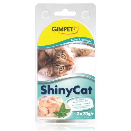 Gimpet mačka konz. ShinyCat kura/krevety 2x70g