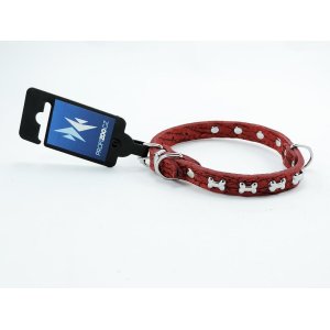 PROFIZOO Obojok BELLA zdobený kockami (14mm x 35cm) červená