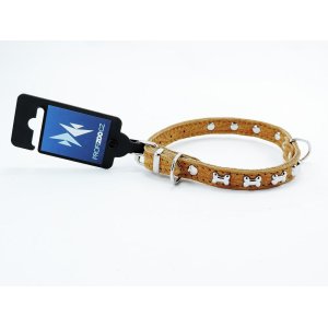 PROFIZOO Obojok BELLA zdobený kockami (12mm x 30cm) žltá