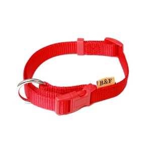 PROFIZOO Obojok popruh JEDNOBAREVNÝ (15mm x 30-50cm) červená