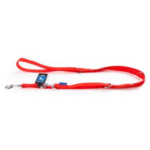 PROFIZOO Vodítko prepínací popruh JEDNOBAREVNÉ (20mm x 240cm) červená