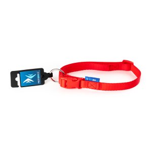 PROFIZOO Obojok popruh JEDNOBAREVNÝ (20mm x 38-60cm) červená