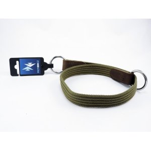 PROFIZOO Obojok sťahovací, bavlna (25mm x 70cm) khaki