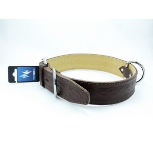 PROFIZOO Obojok HERRY zdobený vlisom (45mm x 80cm) hnedá