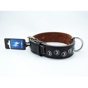 PROFIZOO Obojok JAGO zdobený labkami (45mm x 70cm) čierna