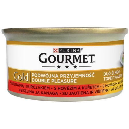 Gourmet Gold s hovädzím a kuraťom 85 g