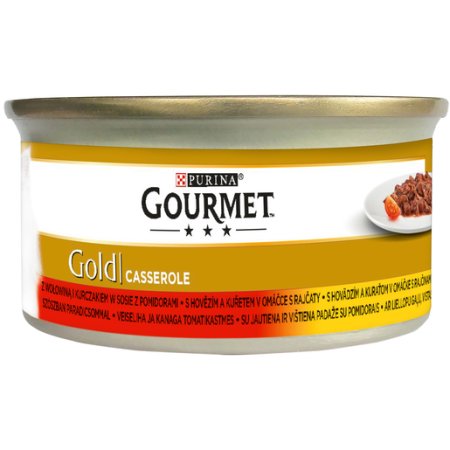 Gourmet Gold hovädzie a kura v paradajkovej omáčke 85 g