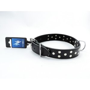 PROFIZOO Obojok STELLA, podšitý filcom, zdobený nitmi (30mm x 60cm) čierna