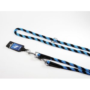 PROFIZOO Vodítko prepínacie lano ŠPIRÁLA (6mm x 240cm) čierno-modrá