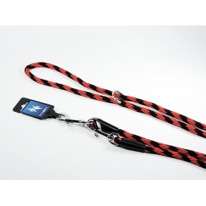 PROFIZOO Vodítko prepínacie lano ŠPIRÁLA (10mm x 240cm) čierno-červená