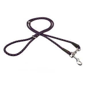 PROFIZOO Vodítko prepínacie - syntetické lano (10mm x 240cm) čierno-fialová
