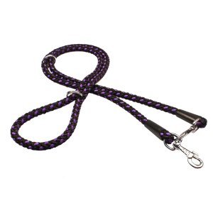 PROFIZOO Vodítko prepínacie - syntetické lano (14mm x 240cm) čierno-fialová