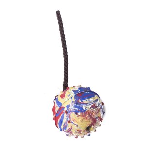 PROFIZOO Gumová loptička plná s couračkou + magnet (priemer loptičky 6,5cm) viacfarebná