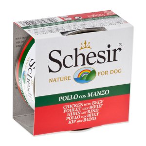 Konzerva SCHESIR kuracie + hovädzie v želé 150g