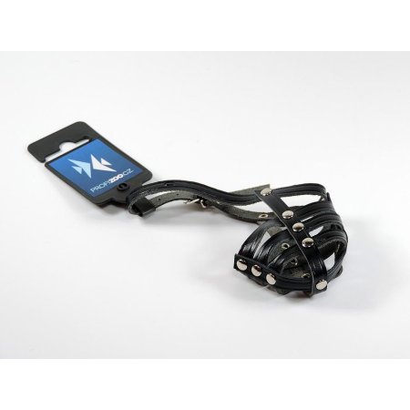 PROFIZOO Náhubok YORKSHIRE - pletený - kožený č.0 čierna