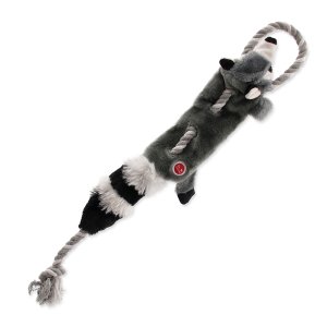 Hračka DOG FANTASY Skinneeez s povrazom mýval 57,5 cm