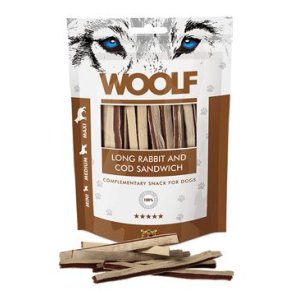 WOOLF pochúťka soft Rabbit&Pollock sandwich LONG 100g