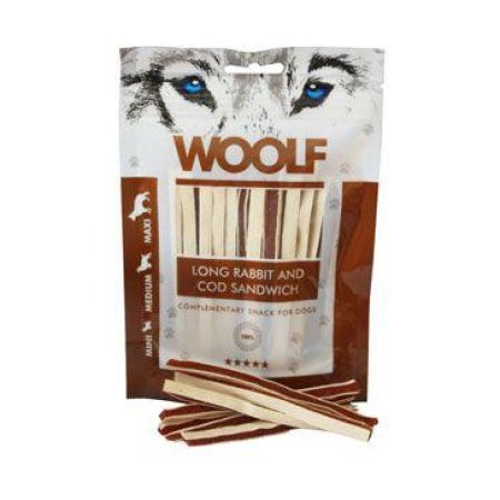 WOOLF pochúťka soft Rabbit&Pollock sandwich LONG 100g