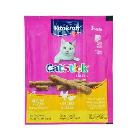 Vitakraft Cat pochúťka Stick Clasic Poultry/Liver 3ks