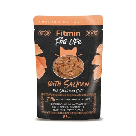 Fitmin For Life cat pouch sterilized salmón 85g