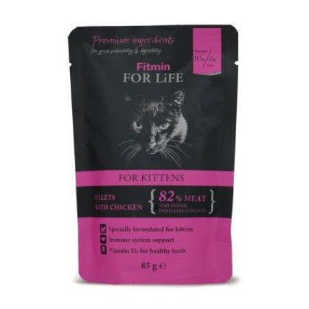Fitmin For Life cat pouch kitten kuracie 85g
