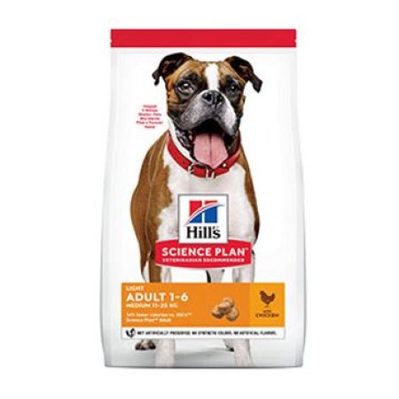 Hill’s Science Plan Light pre dospelé psy stredných plemien s kuracím 14 kg