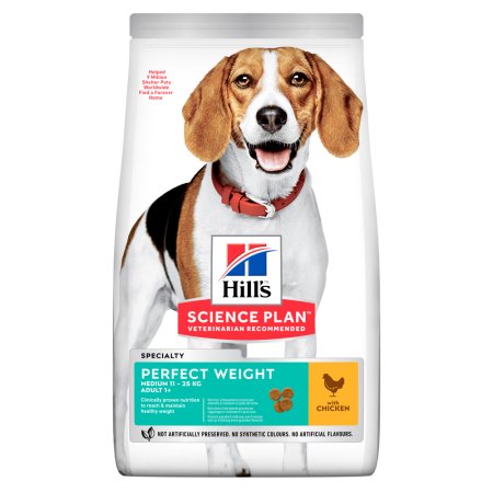 Hill’s Science Plan Perfect Weight pre stredné dospelé psy s kuracím 12 kg