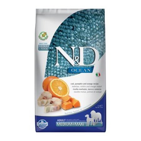 N&D OCEAN DOG Adult M/L Codfish & Pumpkin & Orang 2,5kg